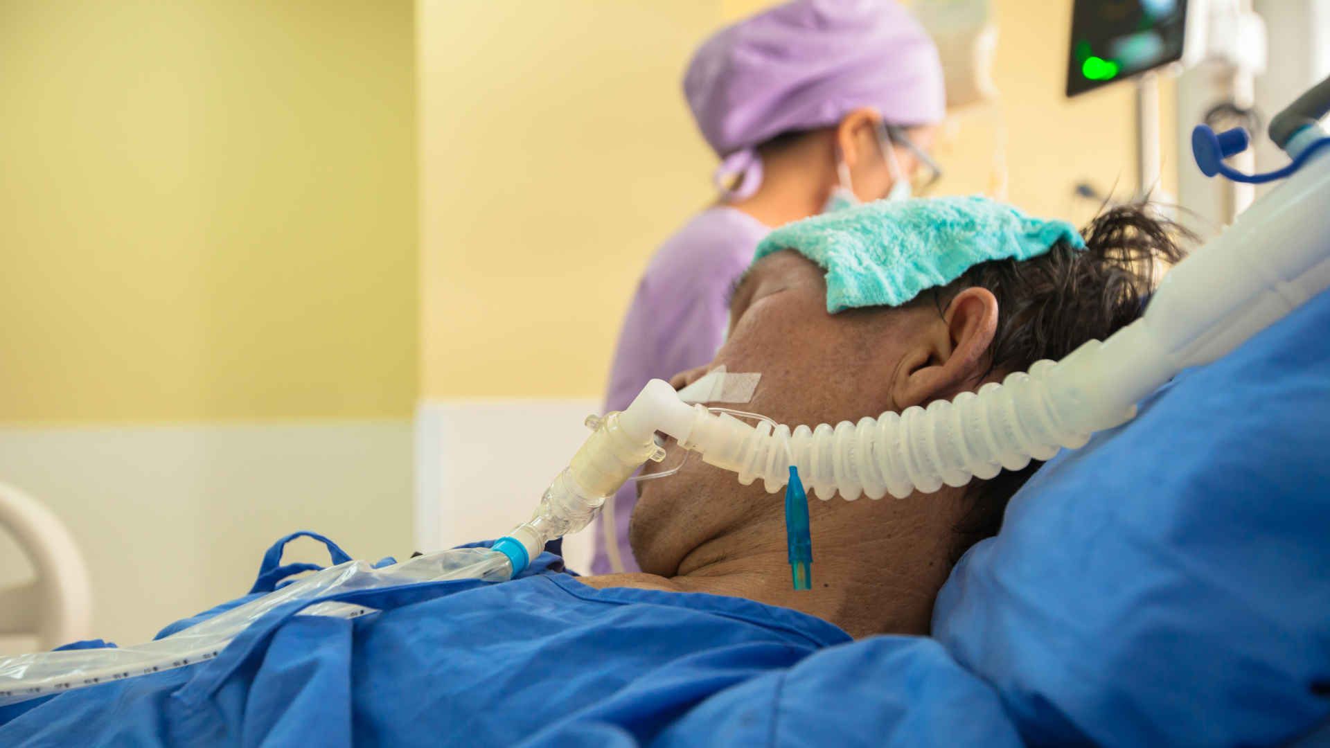 Intubated, sedated ICU patient