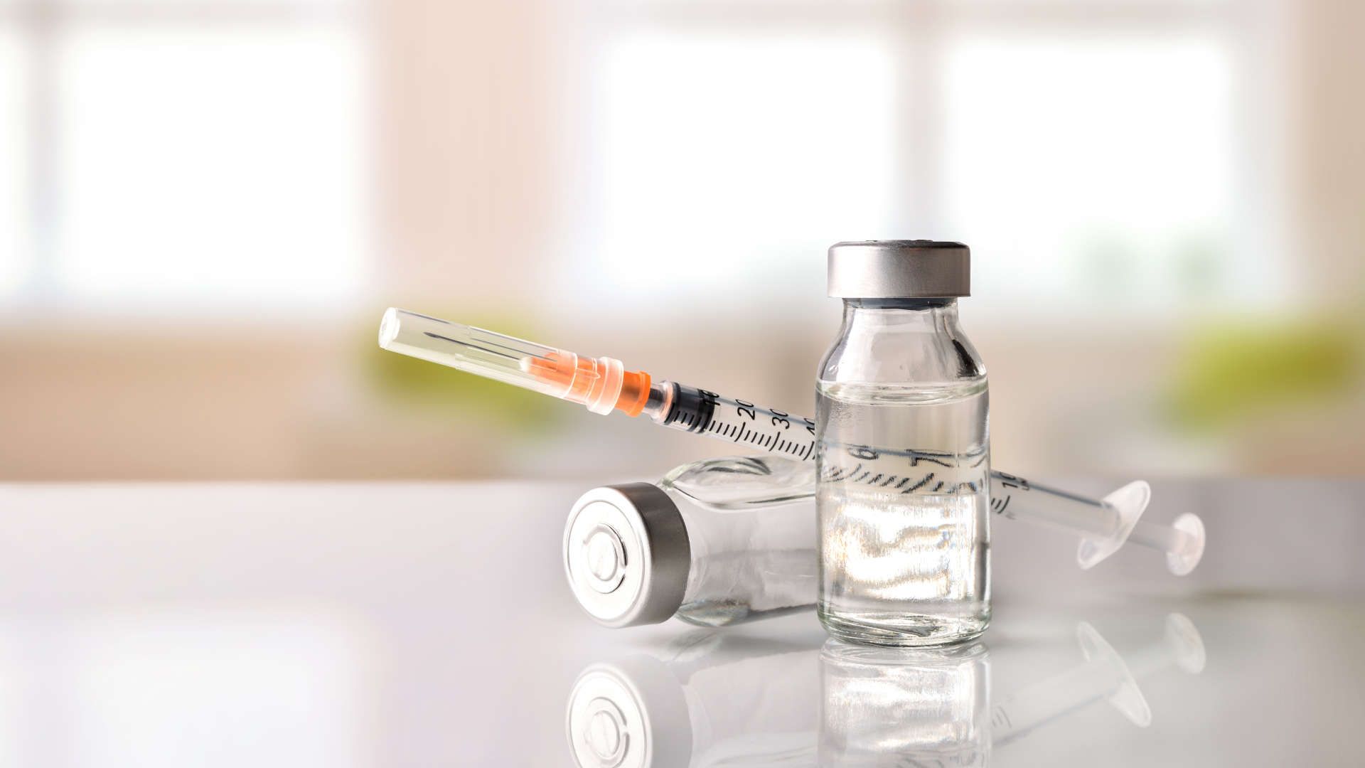 Insulin vials and syringe